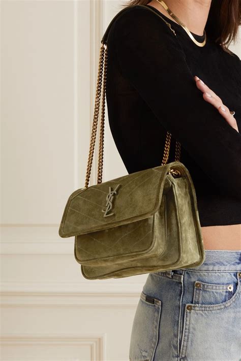 ysl suede boots|ysl suede niki bag.